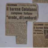 Ci mostra un articolo di giornale di met� anni 60 che lo definisce "l'erede di Lombardi", lottatore barese che vinse la medaglia d'oro olimpica nel 1948